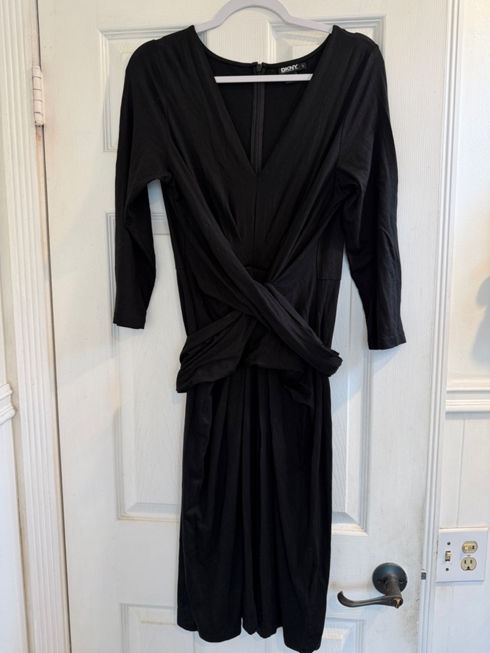 DKNY Black V-neck Dress